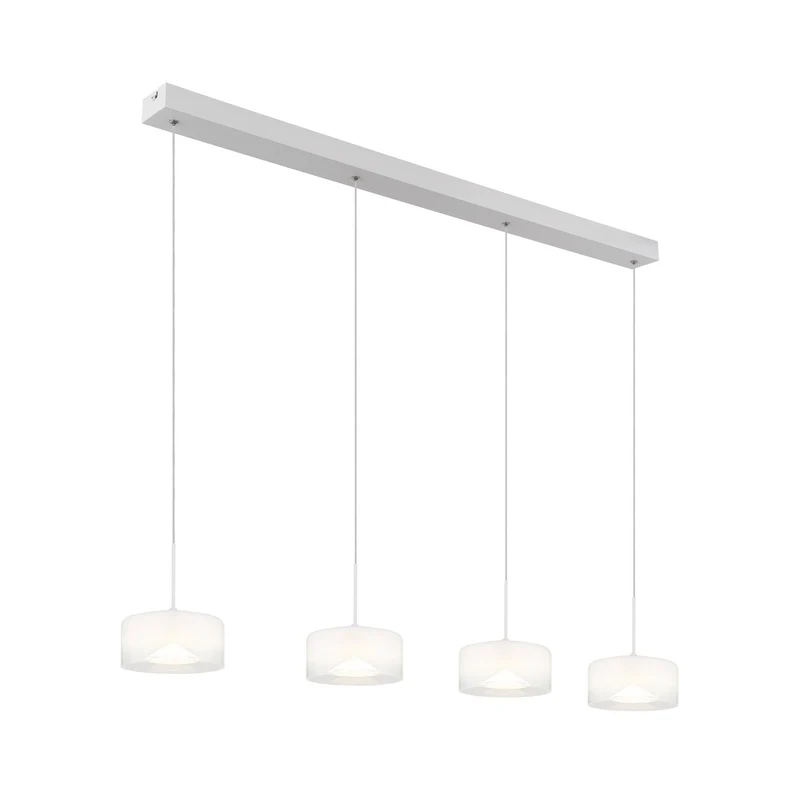 B-Ware LED Hängeleuchte Belinda Pendelleuchte Lampe Glas Länge 105 cm weiß 4 flg