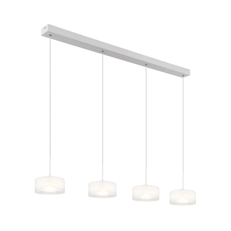 B-Ware LED Hängeleuchte Belinda Pendelleuchte Lampe Glas Länge 105 cm weiß 4 flg