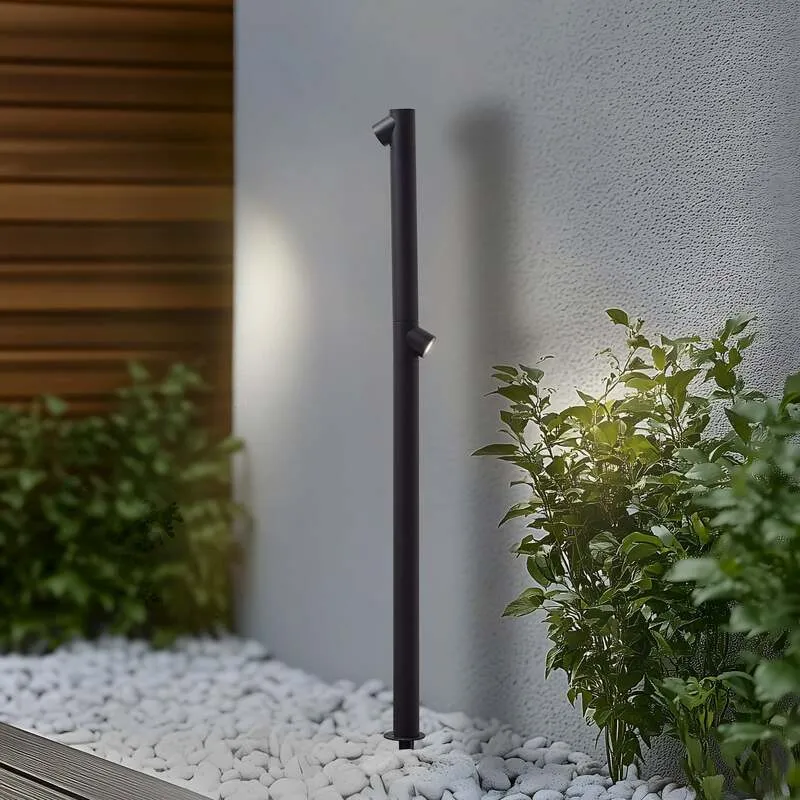 B-Ware Lindby Wegeleuchte Gartenlampe LED Luzian anthrazit Erdspieß Eisen Glas 120cm