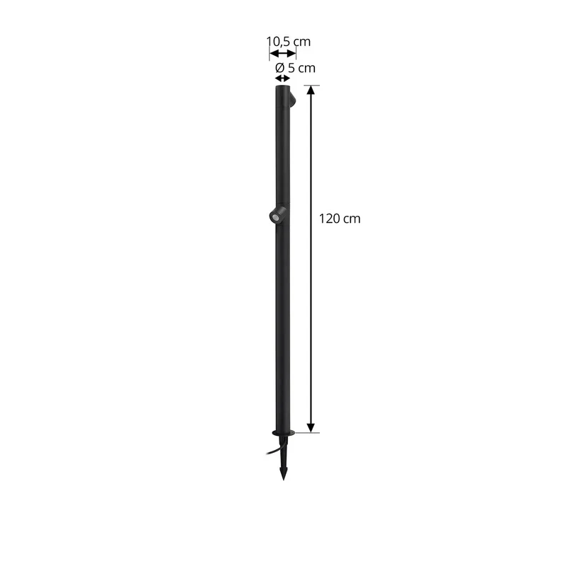 B-Ware Lindby Wegeleuchte Gartenlampe LED Luzian anthrazit Erdspieß Eisen Glas 120cm