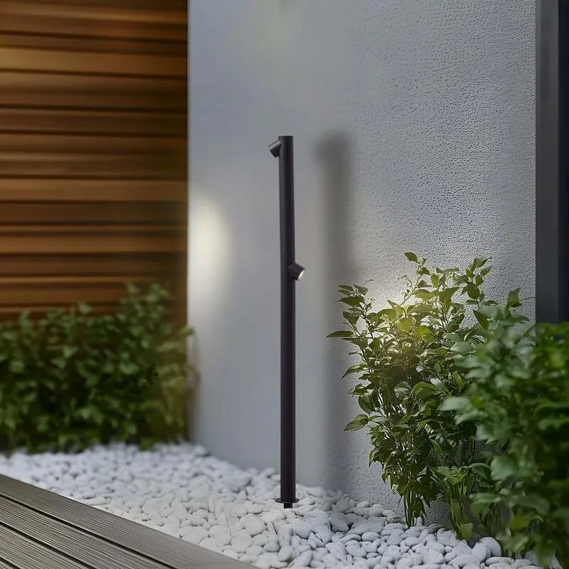 B-Ware Lindby Wegeleuchte Gartenlampe LED Luzian anthrazit Erdspieß Eisen Glas 120cm
