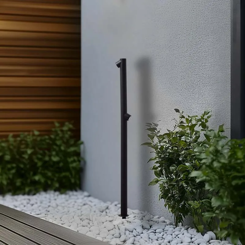 B-Ware Lindby Wegeleuchte Gartenlampe LED Luzian anthrazit Erdspieß Eisen Glas 120cm