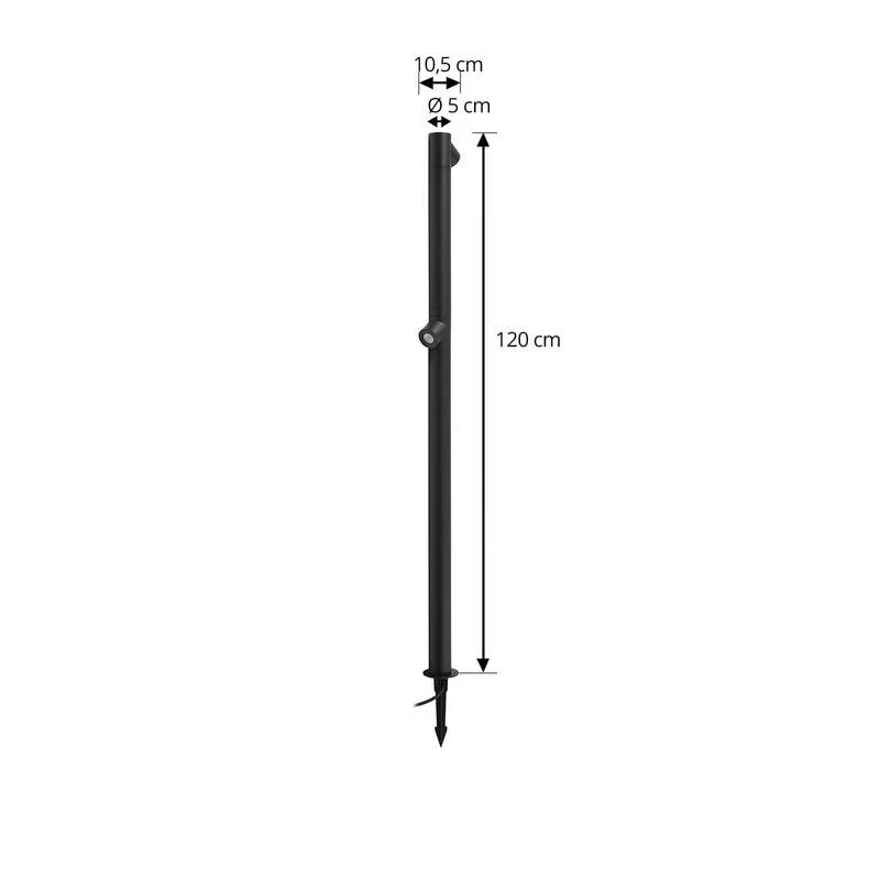 B-Ware Lindby Wegeleuchte Gartenlampe LED Luzian anthrazit Erdspieß Eisen Glas 120cm