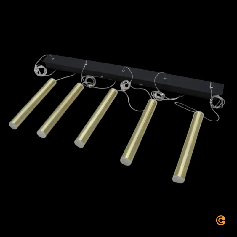 B-Ware Fabas Luce LED-Hängeleuchte Pendelleuchte Prado gold 5-flammig linear dimmbar