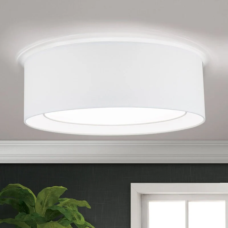 B-Ware Orion Runde Textil-Deckenlampe Deckenlampe Deko-Deckenlicht Antoni E27 Weiß