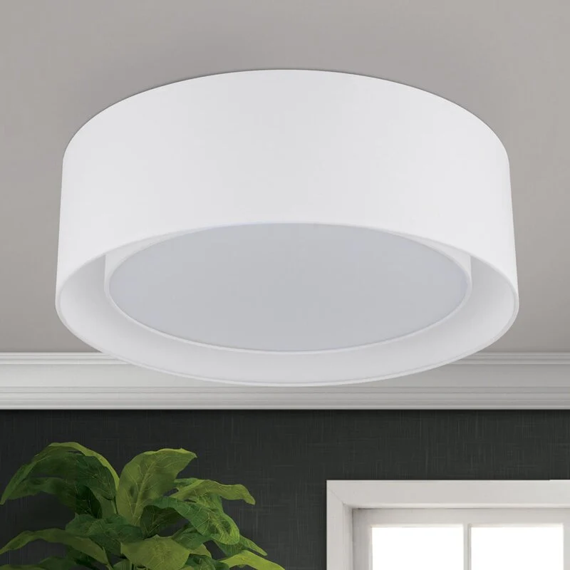 B-Ware Orion Runde Textil-Deckenlampe Deckenlampe Deko-Deckenlicht Antoni E27 Weiß