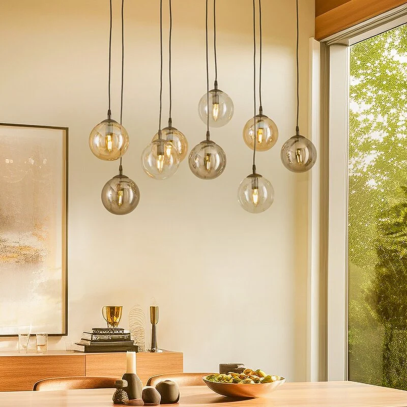 B-Ware Hängeleuchte Glassy schwarz grafit amber klar E14 Deckenlampe SIEHE TEXT/FOTO