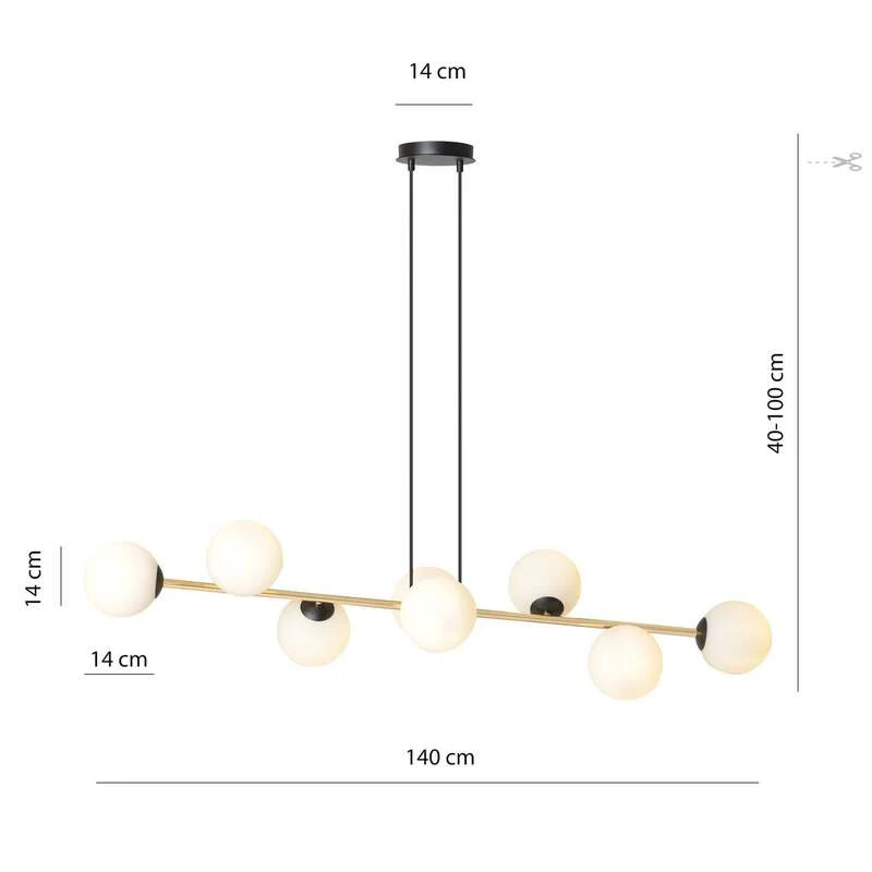 B-Ware EMIBIG Lighting GRAVITY 8 BL OPAL Hängeleuchte Hängelampe SIEHE TEXT/FOTO
