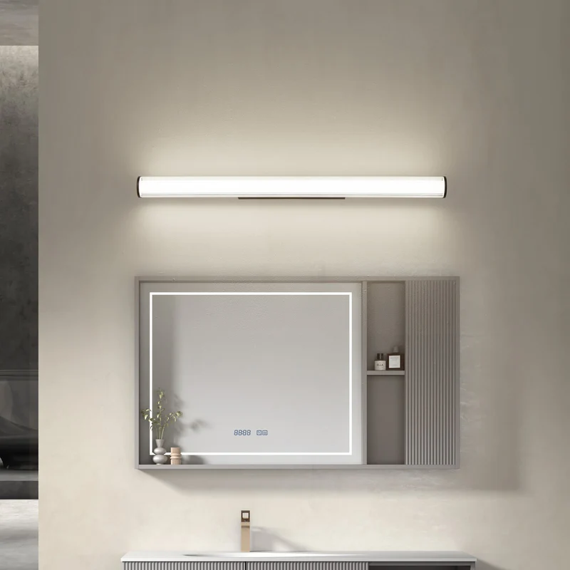 B-Ware Wandleuchte Wandlampe Lindby LED Lampe schwarz Stahl IP44 Kirka CCT 90cm