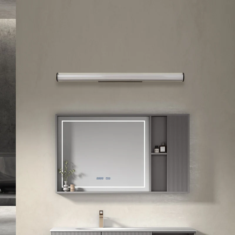 B-Ware Wandleuchte Wandlampe Lindby LED Lampe schwarz Stahl IP44 Kirka CCT 90cm
