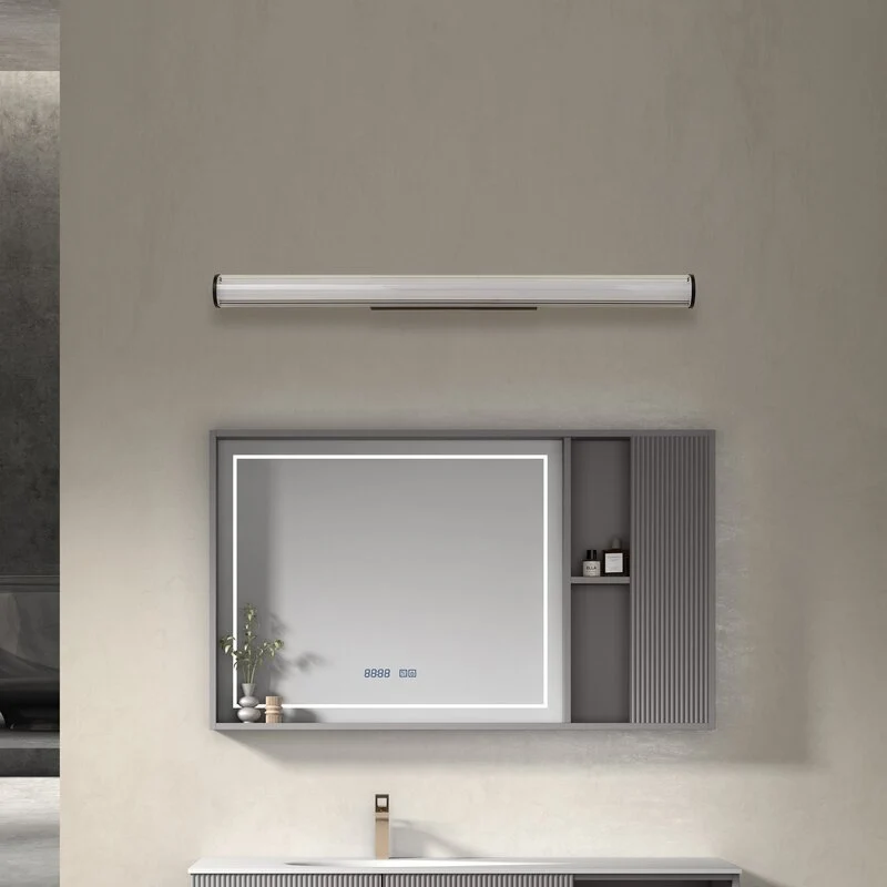 B-Ware Wandleuchte Wandlampe Lindby LED Lampe schwarz Stahl IP44 Kirka CCT 90cm