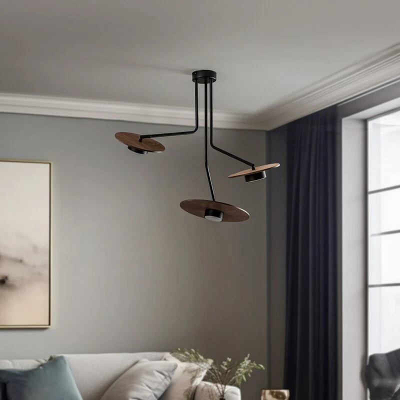 B-Ware Nowodvorski Lighting Deckenleuchte Disk mit Holzelementen GX53 SIEHE TEXT