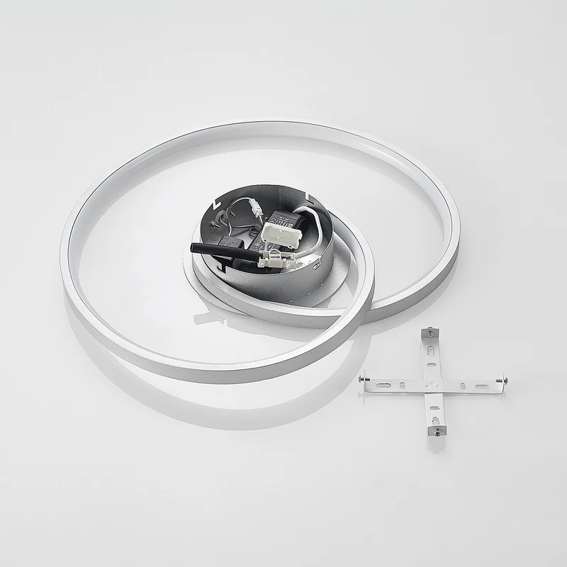 B-Ware Lucande Deckenlampe Deckenleuchte LED silber dimmbar warmweiß Wohnzimmer Beleuch