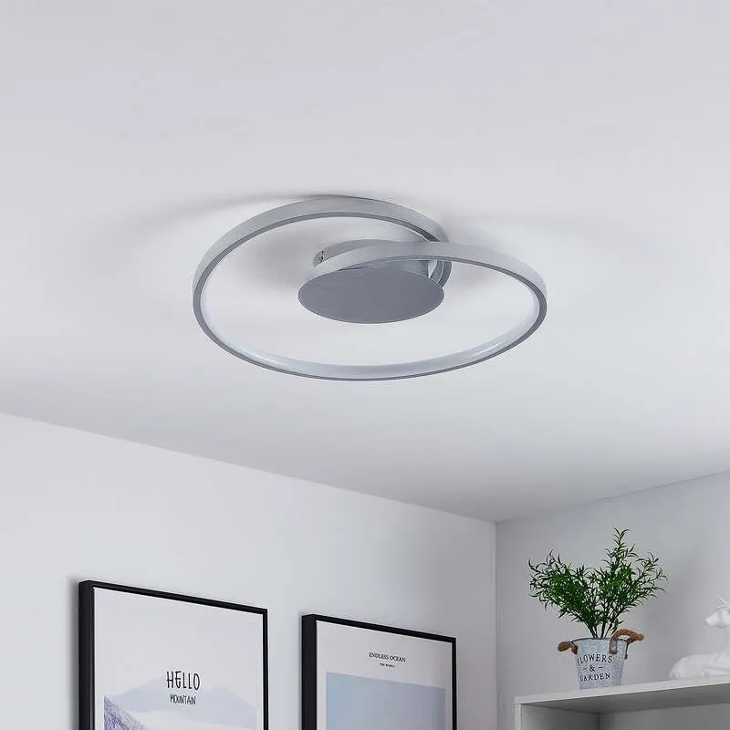 B-Ware Lucande Deckenlampe Deckenleuchte LED silber dimmbar warmweiß Wohnzimmer Beleuch