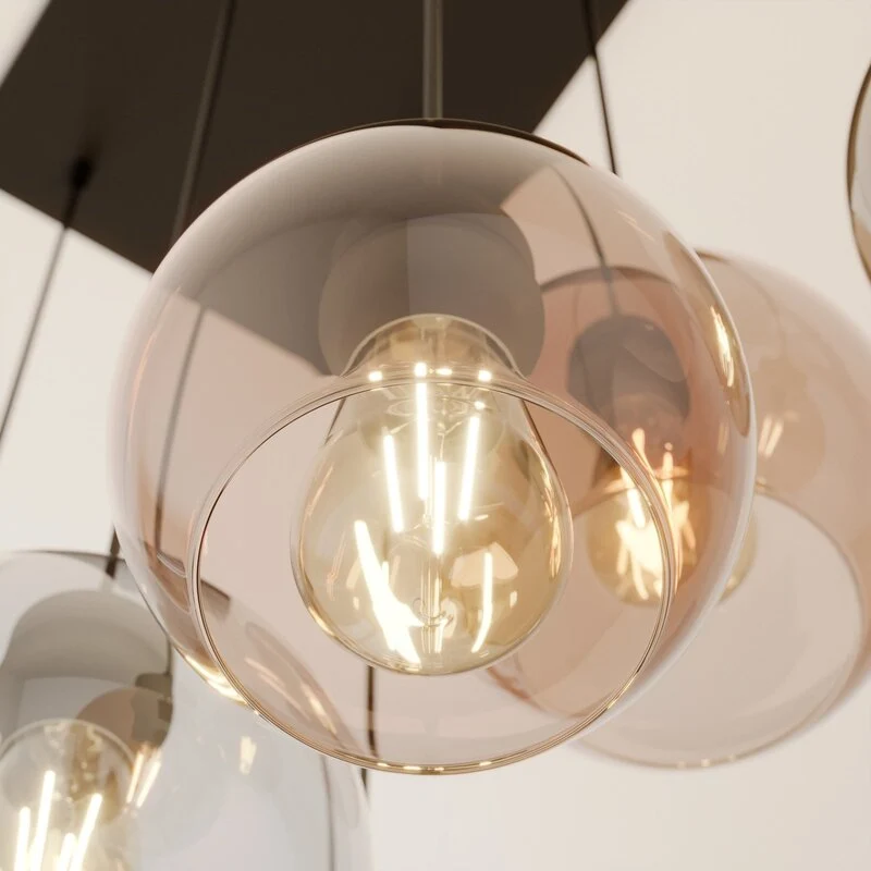 B-Ware TK Lighting CUBUS Hängeleuchte Pendelleuchte Lampe 6-flammig E27 LED 74 cm Glas