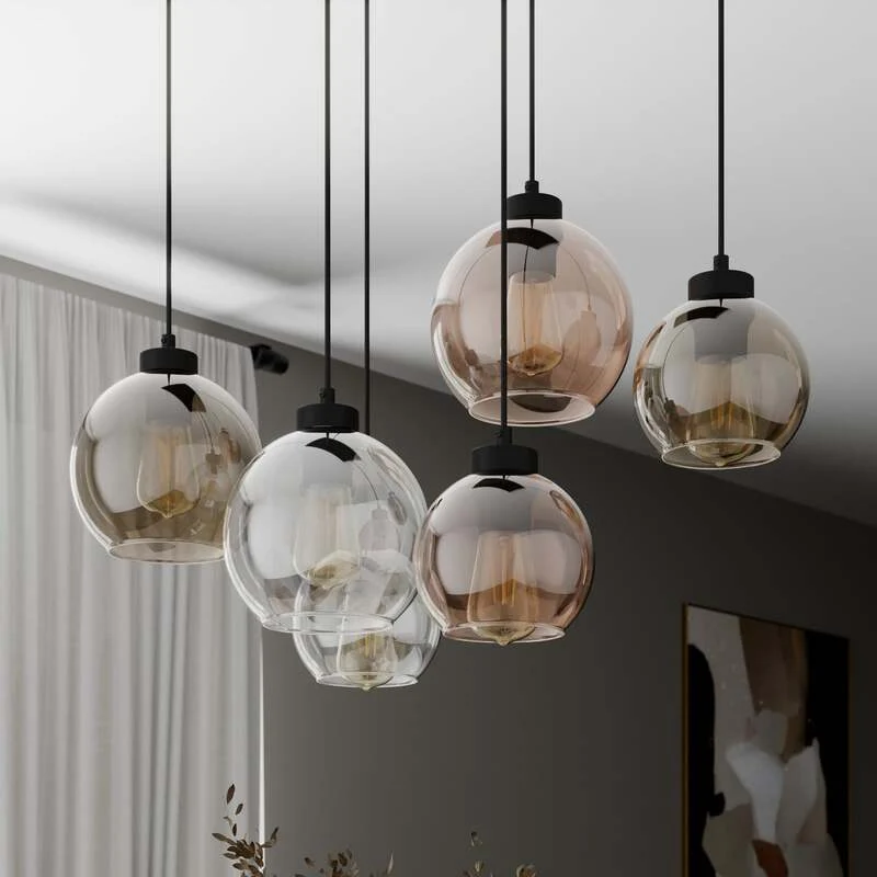 B-Ware TK Lighting CUBUS Hängeleuchte Pendelleuchte Lampe 6-flammig E27 LED 74 cm Glas