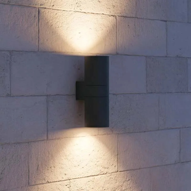 B-Ware Ideal Lux Außenwandleuchte Gun anthrazit LED Gartenlampe dimmbar 11cm Ø 31cm