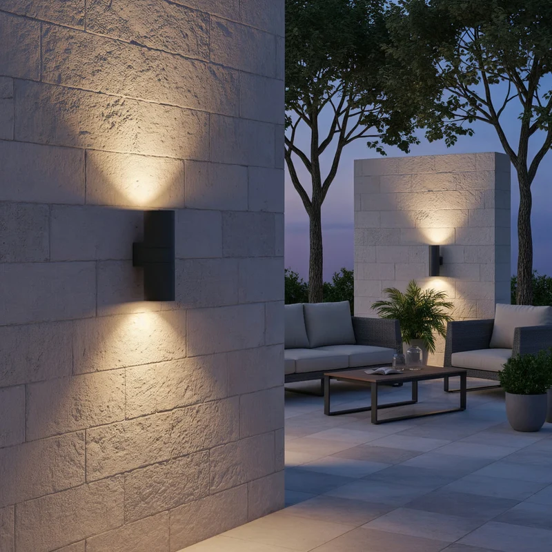 B-Ware Ideal Lux Außenwandleuchte Gun anthrazit LED Gartenlampe dimmbar 11cm Ø 31cm