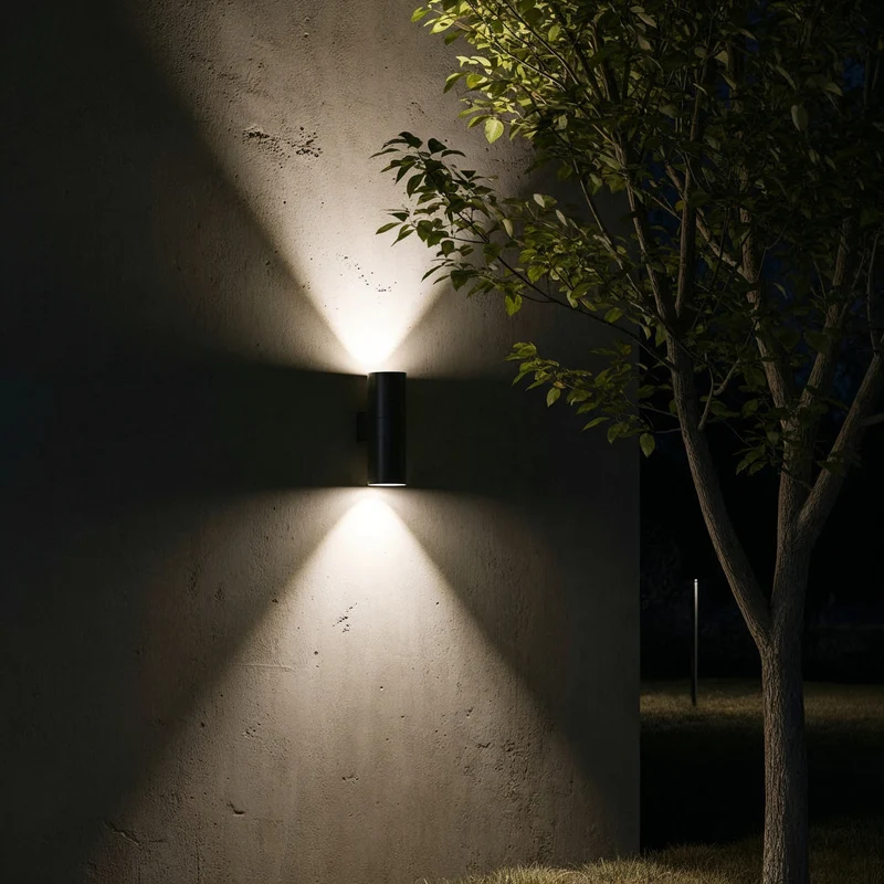 B-Ware Ideal Lux Außenwandleuchte Gun anthrazit LED Gartenlampe dimmbar 11cm Ø 31cm