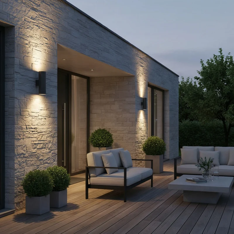 B-Ware Ideal Lux Außenwandleuchte Gun anthrazit LED Gartenlampe dimmbar 11cm Ø 31cm