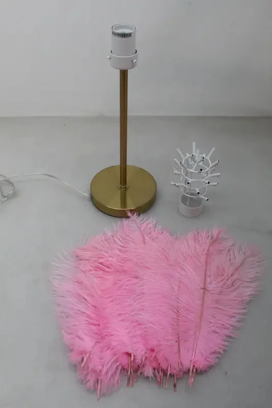B-Ware KARE Tischleuchte Lampe Federn Palm Tischlampe Deko pink Stahl SIEHE TEXT/FOTO