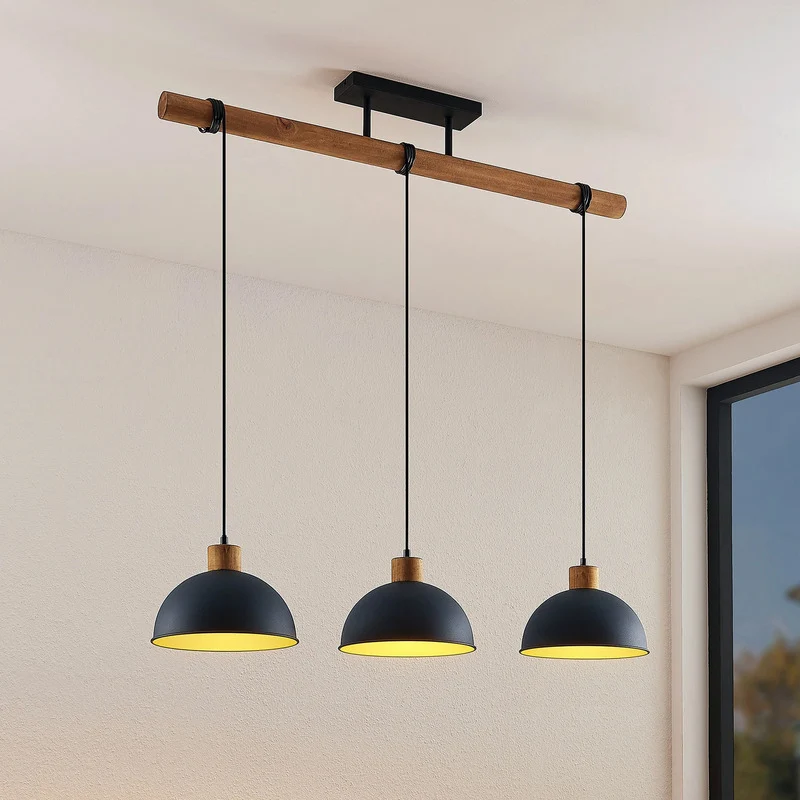 B-Ware Lindby Flurin Hängeleuchte Pendelleuchte Esstischlampe 3-flg schwarz Metall