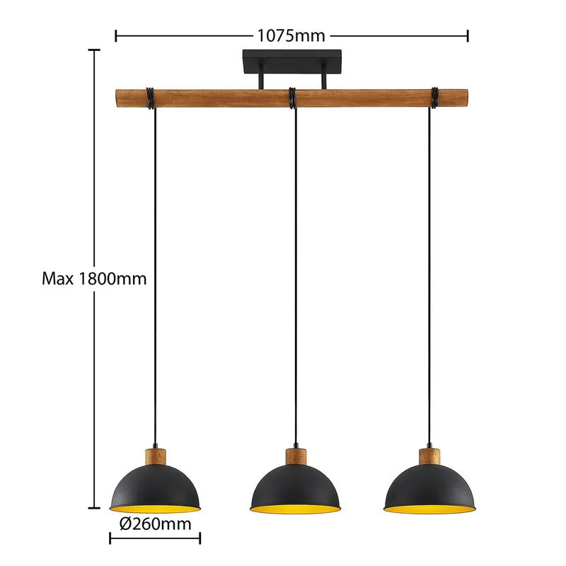 B-Ware Lindby Flurin Hängeleuchte Pendelleuchte Esstischlampe 3-flg schwarz Metall