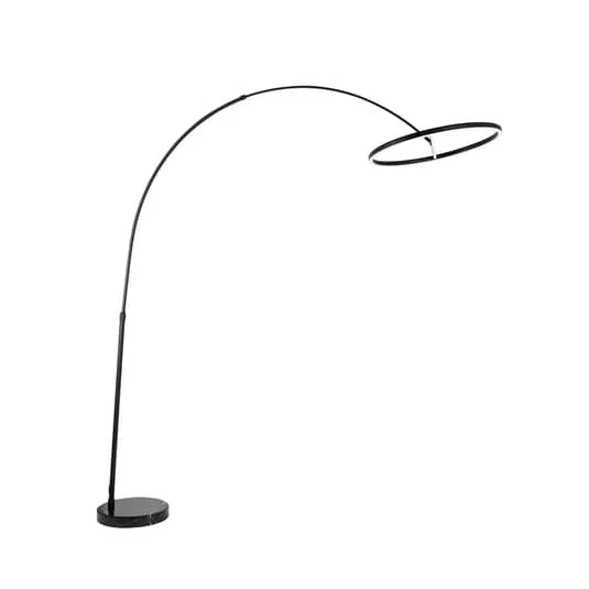 B-Ware Lucande Stehlampe Bogenlampe LED Virvera schwarz Metall Wohnzimmerlampe