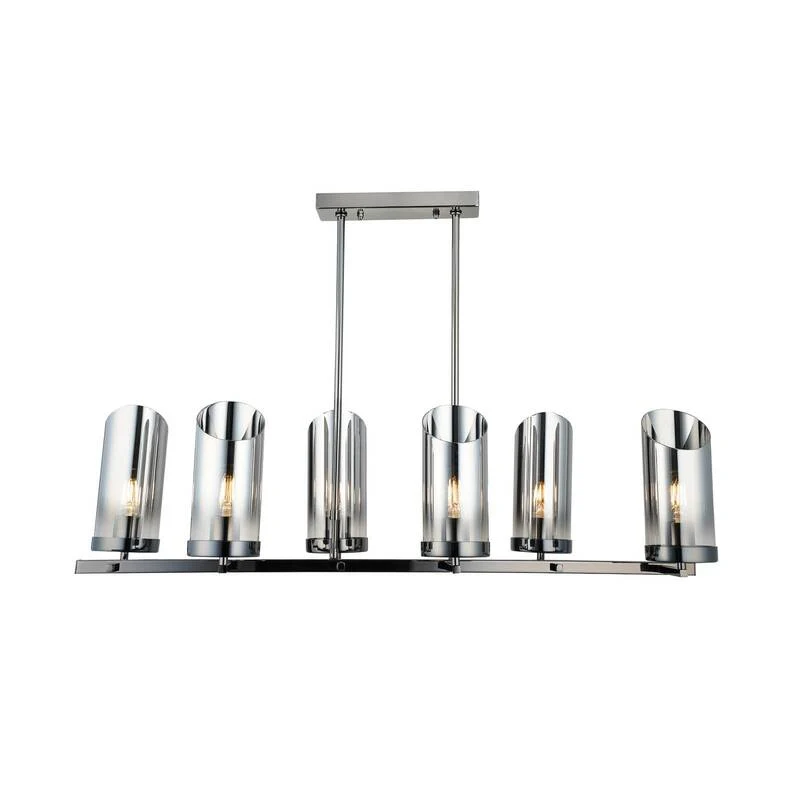 B-Ware Lucea Kronleuchter Padrela linear schwarz-chrom 6-flg Deckenlampe Deckenleuchte
