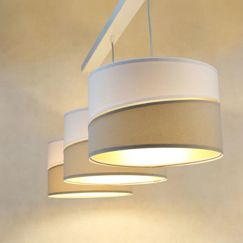 B-Ware Euluna Hängeleuchte Pendelleuchte Lampe dreiflammig weiß beige gold Leuchte