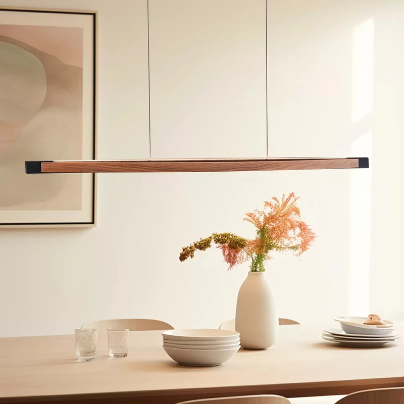 B-Ware Quitani LED-Hängelampe Kiere eiche/schwarz 118cm Hängeleuchte Lampe Leuchte Spot