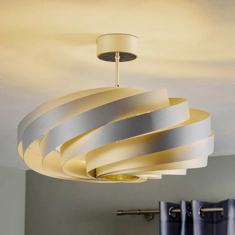 B-Ware Euluna Deckenleuchte Vento aluminiumfarben Ø 60 cm Metall Deckenlampe Lampe Spot