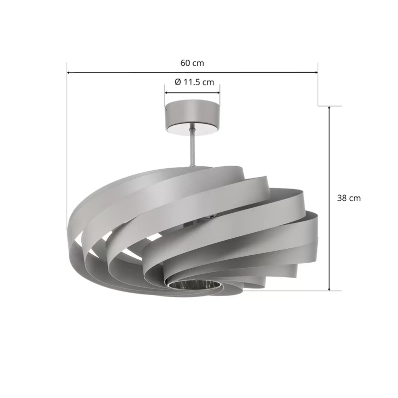 B-Ware Euluna Deckenleuchte Vento aluminiumfarben Ø 60 cm Metall Deckenlampe Lampe Spot