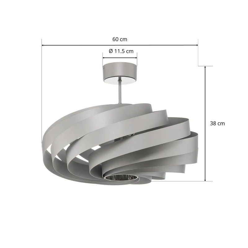 B-Ware Euluna Deckenleuchte Vento aluminiumfarben Ø 60 cm Metall Deckenlampe Lampe Spot