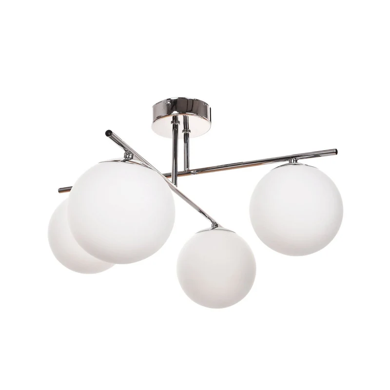 B-Ware Domiluce Aurora Deckenleuchte Lampe chrom Glas E14 4-flammig Ø 50 cm weiß Metall
