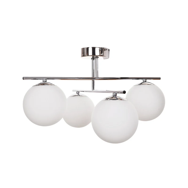 B-Ware Domiluce Aurora Deckenleuchte Lampe chrom Glas E14 4-flammig Ø 50 cm weiß Metall