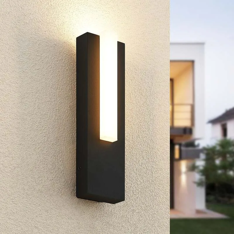B-Ware Lucande Außenleuchte Wandlampe LED Außenlampe graphitgrau IP65 warmweiß
