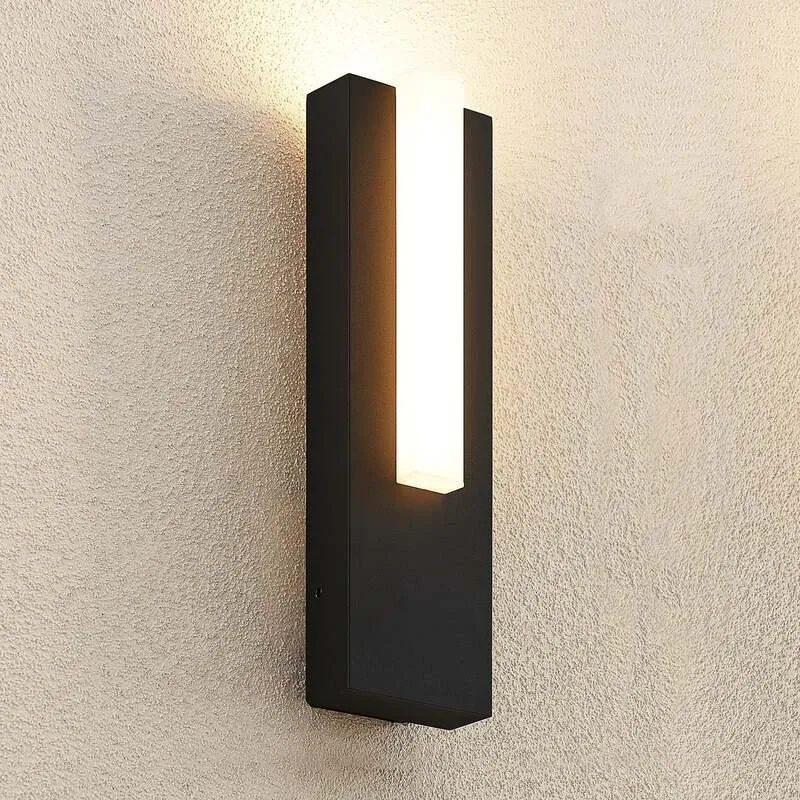 B-Ware Lucande Außenleuchte Wandlampe LED Außenlampe graphitgrau IP65 warmweiß