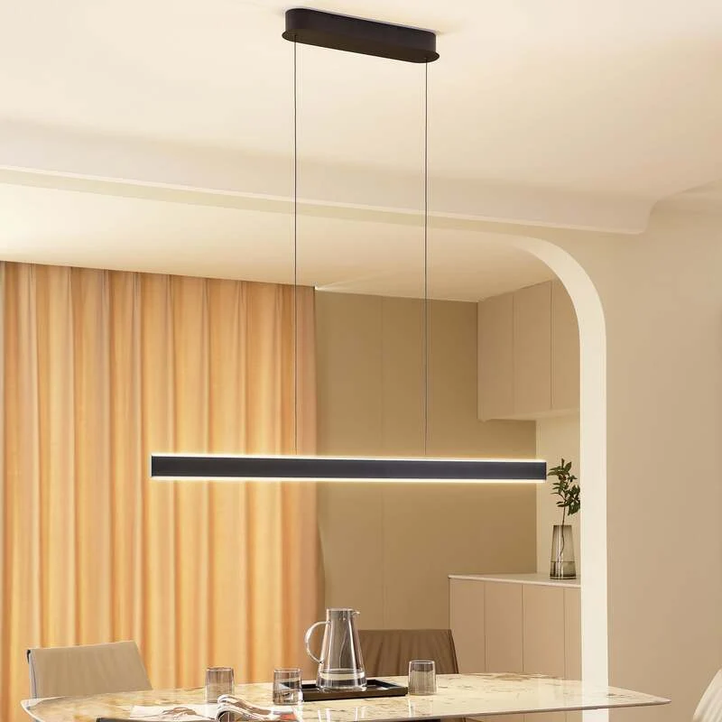 B-Ware LED Pendelleuchte Hängelampe Lucande Philine schwarz Eisen dimmbar Wohnzimmer La