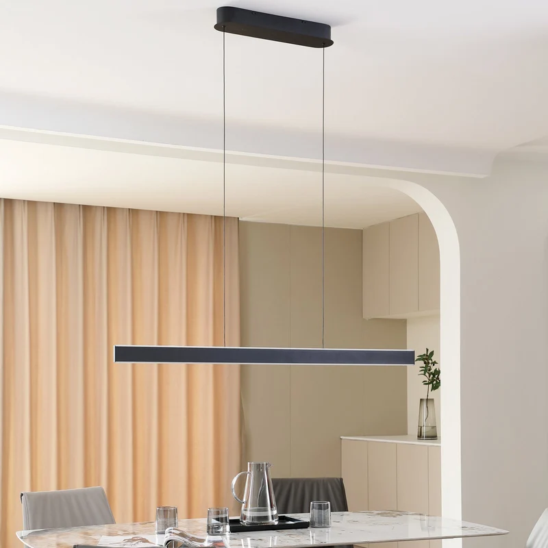B-Ware LED Pendelleuchte Hängelampe Lucande Philine schwarz Eisen dimmbar Wohnzimmer La