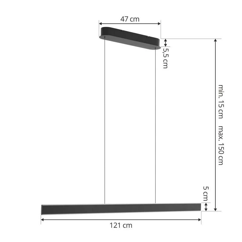 B-Ware LED Pendelleuchte Hängelampe Lucande Philine schwarz Eisen dimmbar Wohnzimmer La