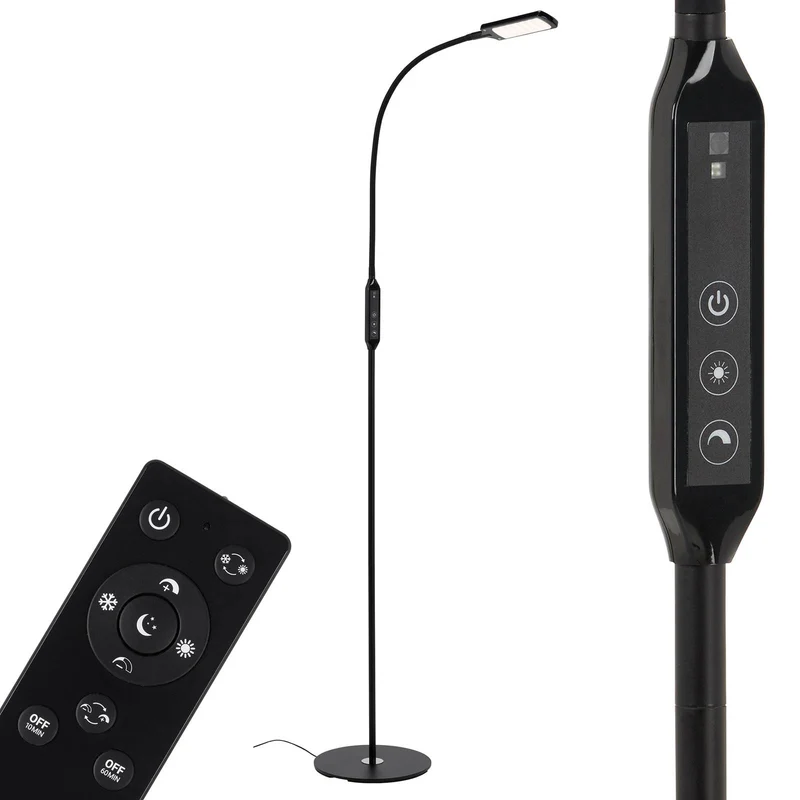 B-Ware Stehleuchte Standlampe Briloner LED Office Remote Lampe dimmbar schwarz CCT