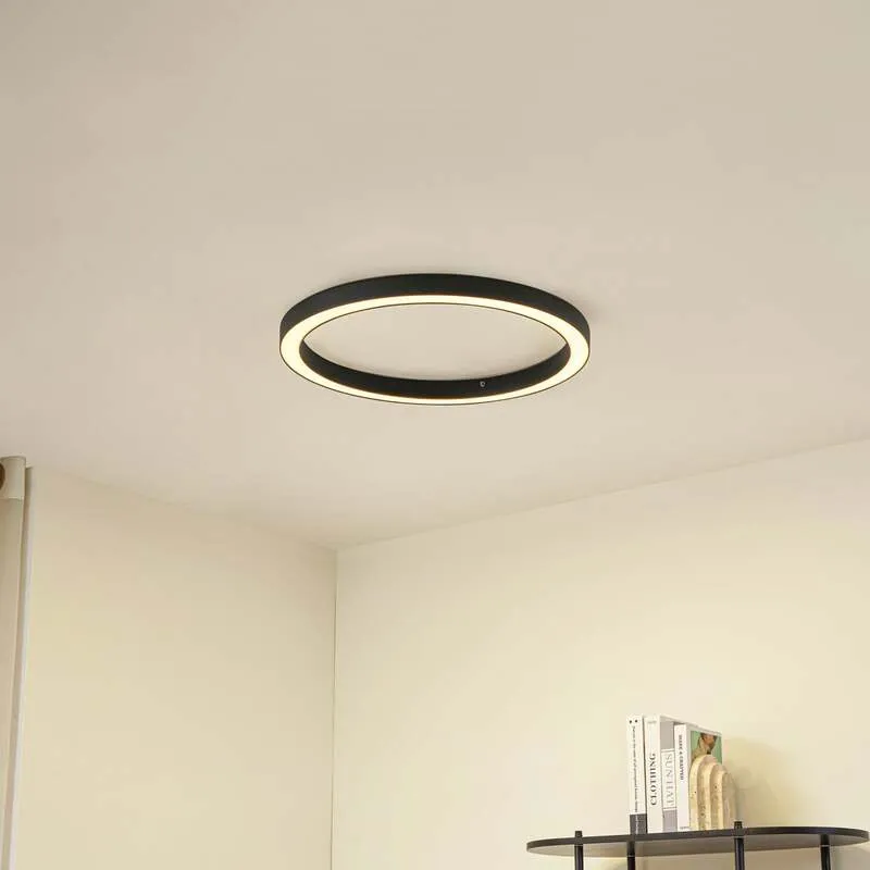 B-Ware Lucande Deckenleuchte Lampe LED schwarz Fernbedienung dimmbar Eisen Kunststoff