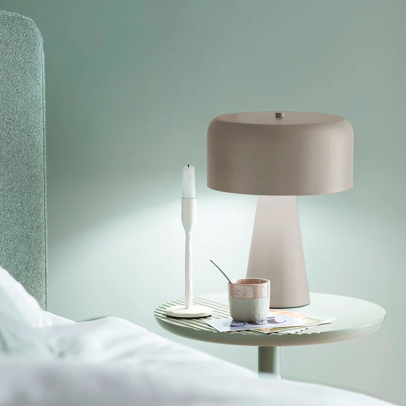 B-Ware Schöner Wohnen Tischleuchte PENTO LED Lampe Leuchte beige Höhe 35cm Metall E27