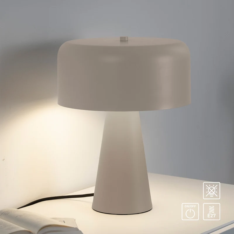 B-Ware Schöner Wohnen Tischleuchte PENTO LED Lampe Leuchte beige Höhe 35cm Metall E27