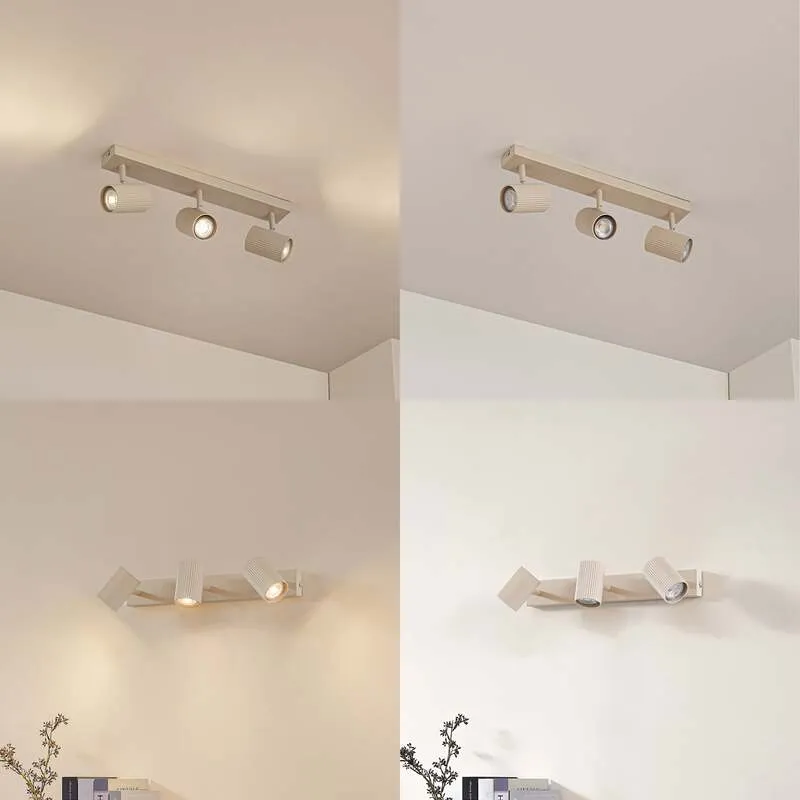 B-Ware Lindby Deckenspots Kardis LED Strahler 3-flg dimmbar beige 45x6cm Metall GU10