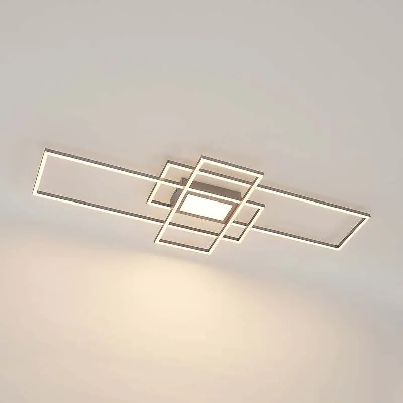 B-Ware Lindby Deckenleuchte Caitlin LED Lampe dimmbar nickel CCT Fernbedienung 105x42cm
