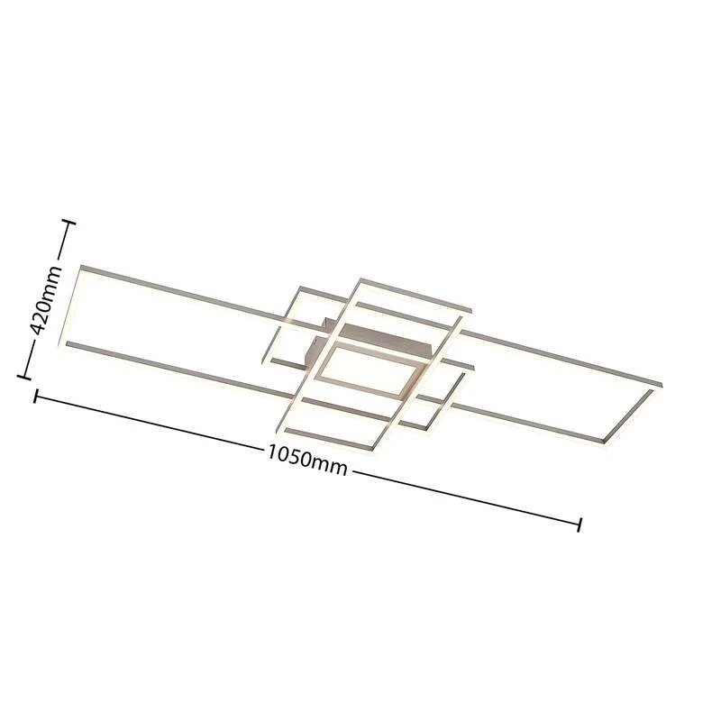 B-Ware Lindby Deckenleuchte Caitlin LED Lampe dimmbar nickel CCT Fernbedienung 105x42cm