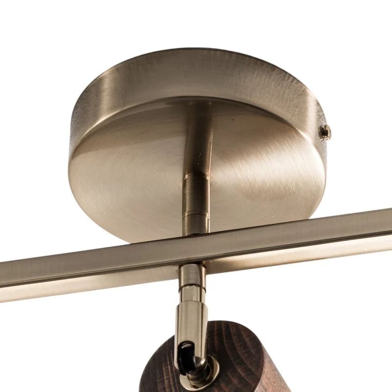B-Ware Lucea Legno Deckenspot Leuchte Spot Deckenleuchte 3-flammig braun messing Holz