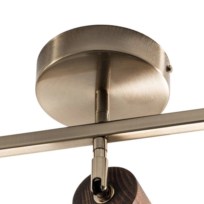 B-Ware Lucea Legno Deckenspot Leuchte Spot Deckenleuchte 3-flammig braun messing Holz